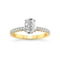 thumbnail image 1 of 1 Carat IGI Certified Oval Shape Lab Grown Diamond Engagement Ring | 14K Yellow Gold | Venetia Half Eternity Lab Diamond Ring | FG-VS1-VS2 Quality Friendly Diamonds, 1 of 1