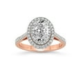 thumbnail image 1 of 1 Carat | IGI Certified Oval Shape Lab Grown Diamond Engagement Ring For Women | 14K Rose Gold | Lab Created Arya Double Halo Diamond Engagement Ring | FG-VS1-VS2 Quality, 1 of 5