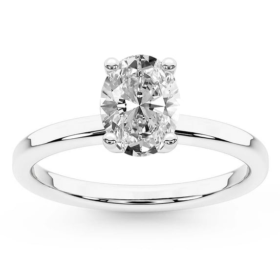 IGI Certified 1 Carat Oval Shape Lab Grown Diamond Engagement Ring | 14K White Gold | Solitaire Diamond Ring | FG-VS1-VS2 Quality Friendly Diamonds