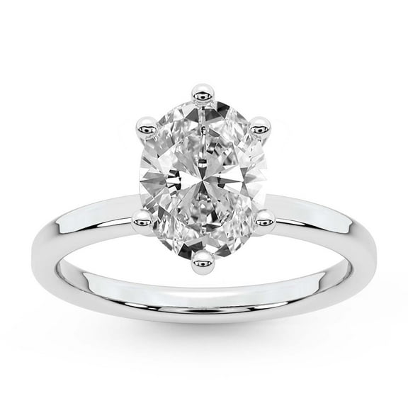 IGI Certified 1 Carat Oval Shape Lab Grown Diamond Engagement Ring | 14K White Gold |Solitaire Lab Diamond Ring | FG-VS1-VS2 Quality Friendly Diamonds
