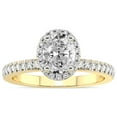 thumbnail image 1 of IGI Certified 1 Carat Oval Shape Lab Grown Diamond Engagement Ring | 14K Yellow Gold |Elle Classic Halo Diamond Ring | FG-VS1-VS2 Quality Friendly Diamonds, 1 of 6