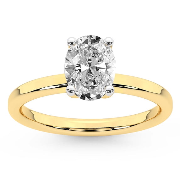 IGI Certified 1 Carat Oval Shape Lab Grown Diamond Engagement Ring | 14K White Gold | Solitaire Diamond Ring | FG-VS1-VS2 Quality Friendly Diamonds