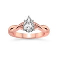 thumbnail image 1 of 1 Carat IGI Certified Pear Shape Lab Grown Diamond Engagement Ring | 14K Rose Gold | Intertwine Bliss Solitaire Lab Diamond Ring | FG-VS1-VS2 Quality Friendly Diamonds, 1 of 5