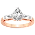 thumbnail image 1 of 1 Carat IGI Certified Pear Shape Lab Grown Diamond Engagement Ring | 14K Rose Gold | Madison Three Stone Side Baguette Diamond Lab Diamond Ring | FG-VS1-VS2 Quality Friendly Diamonds, 1 of 4