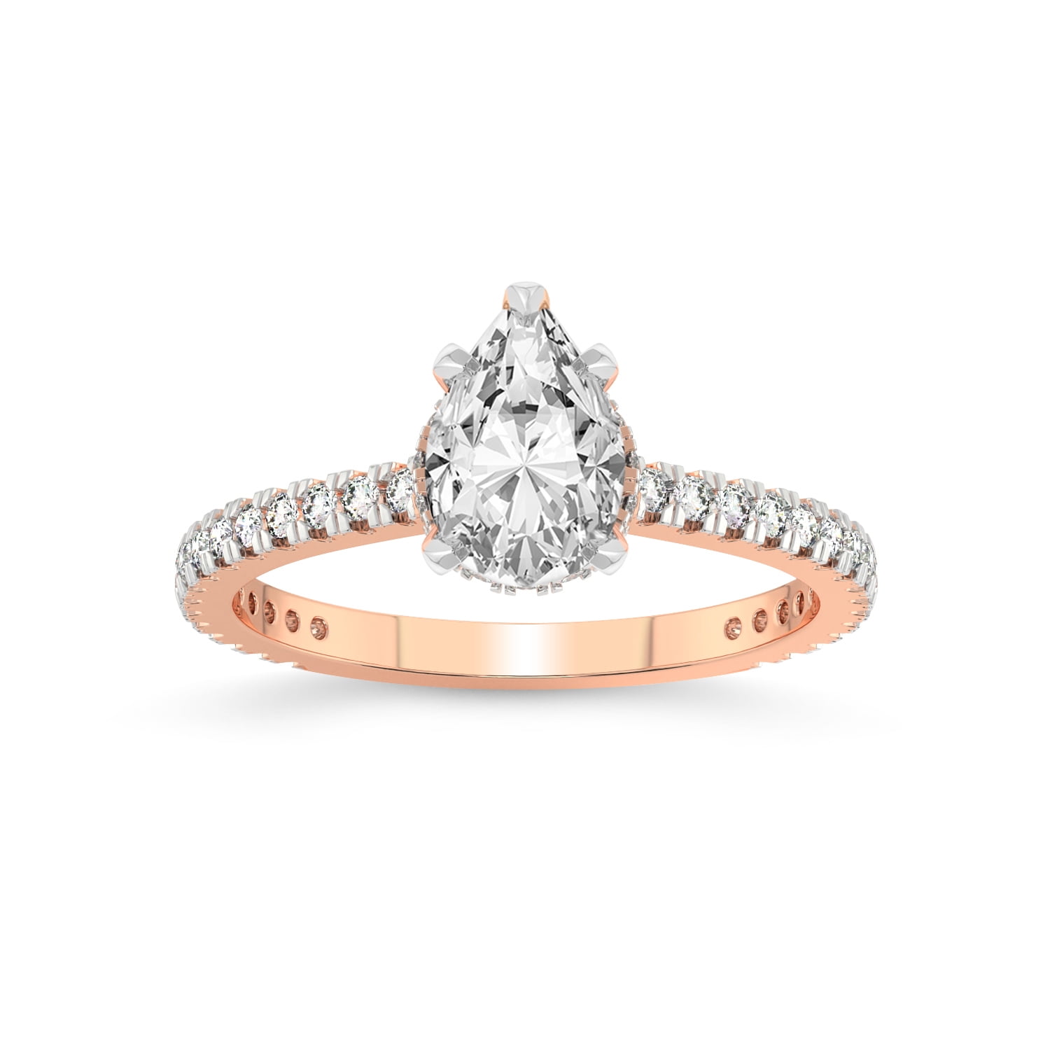 1 Carat IGI Certified Pear Shape Lab Grown Diamond Engagement Ring ...