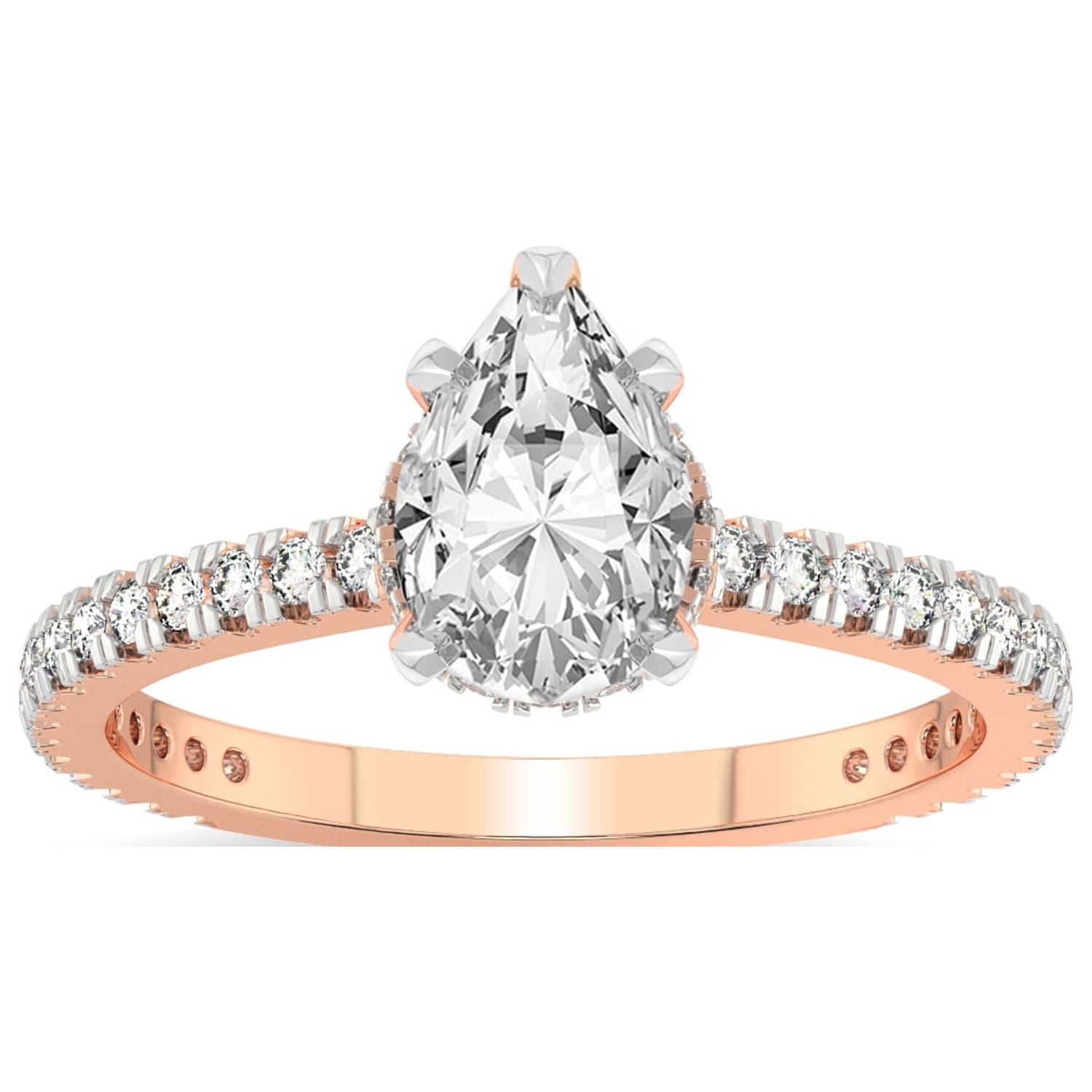 1 Carat IGI Certified Pear Shape Lab Grown Diamond Engagement Ring ...