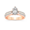 thumbnail image 1 of 1 Carat IGI Certified Pear Shape Lab Grown Diamond Engagement Ring | 14K Rose Gold | Sandra Side Stone Lab Diamond Ring | FG-VS1-VS2 Quality Friendly Diamonds, 1 of 5
