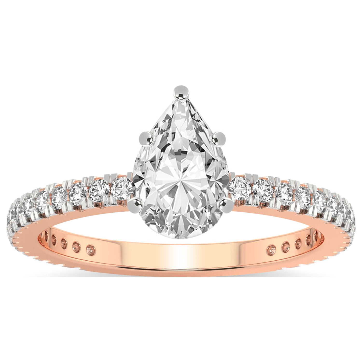 1 Carat IGI Certified Pear Shape Lab Grown Diamond Engagement Ring ...