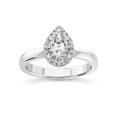 thumbnail image 1 of 1 Carat IGI Certified Pear Shape Lab Grown Diamond Engagement Ring | 14K White Gold | Anna Hidden Accents Halo Lab Diamond Ring | FG-VS1-VS2 Quality Friendly Diamonds, 1 of 5