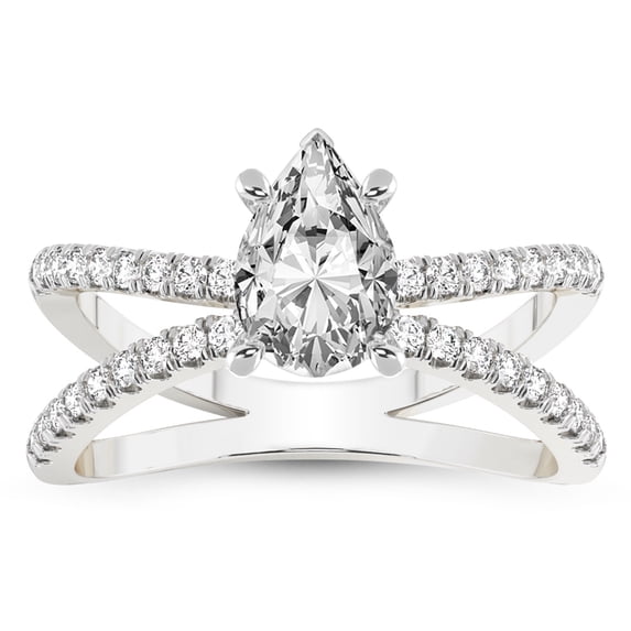 IGI Certified 1 Carat Pear Shape Lab Grown Diamond Engagement Ring | 14K White Gold | Antique Allure Vintage Lab Diamond Ring | FG-VS1-VS2 Quality Friendly Diamonds