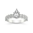 thumbnail image 1 of 1 Carat IGI Certified Pear Shape Lab Grown Diamond Engagement Ring | 14K White Gold | Danica Side Oval Diamond Eternity Lab Diamond Ring | FG-VS1-VS2 Quality Friendly Diamonds, 1 of 5