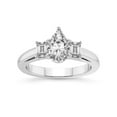 thumbnail image 1 of IGI Certified 1 Carat Pear Shape Lab Grown Diamond Engagement Ring | 14K White Gold |Denise Three stone Side Emerald Lab Diamond Ring | FG-VS1-VS2 Quality Friendly Diamonds, 1 of 6