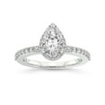 thumbnail image 1 of 1 Carat IGI Certified Pear Shape Lab Grown Diamond Engagement Ring | 14K White Gold | Lumina Halo Diamond Eternity Lab Diamond Ring | FG-VS1-VS2 Quality Friendly Diamonds, 1 of 5