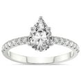 thumbnail image 1 of 1 Carat IGI Certified Pear Shape Lab Grown Diamond Engagement Ring | 14K White Gold | Olivia Secret Halo Lab Diamond Ring | FG-VS1-VS2 Quality Friendly Diamonds, 1 of 5