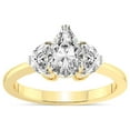 thumbnail image 1 of 1 Carat IGI Certified Pear Shape Lab Grown Diamond Engagement Ring | 14K Yellow Gold | Antonia Three Stone Half Moonset Diamond Ring | FG-VS1-VS2 Quality Friendly Diamonds, 1 of 5