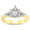 thumbnail image 1 of 1 Carat IGI Certified Pear Shape Lab Grown Diamond Engagement Ring | 14K Yellow Gold |Caroline Three Stone Side Trillion Diamond Ring | FG-VS1-VS2 Quality Friendly Diamonds, 1 of 5