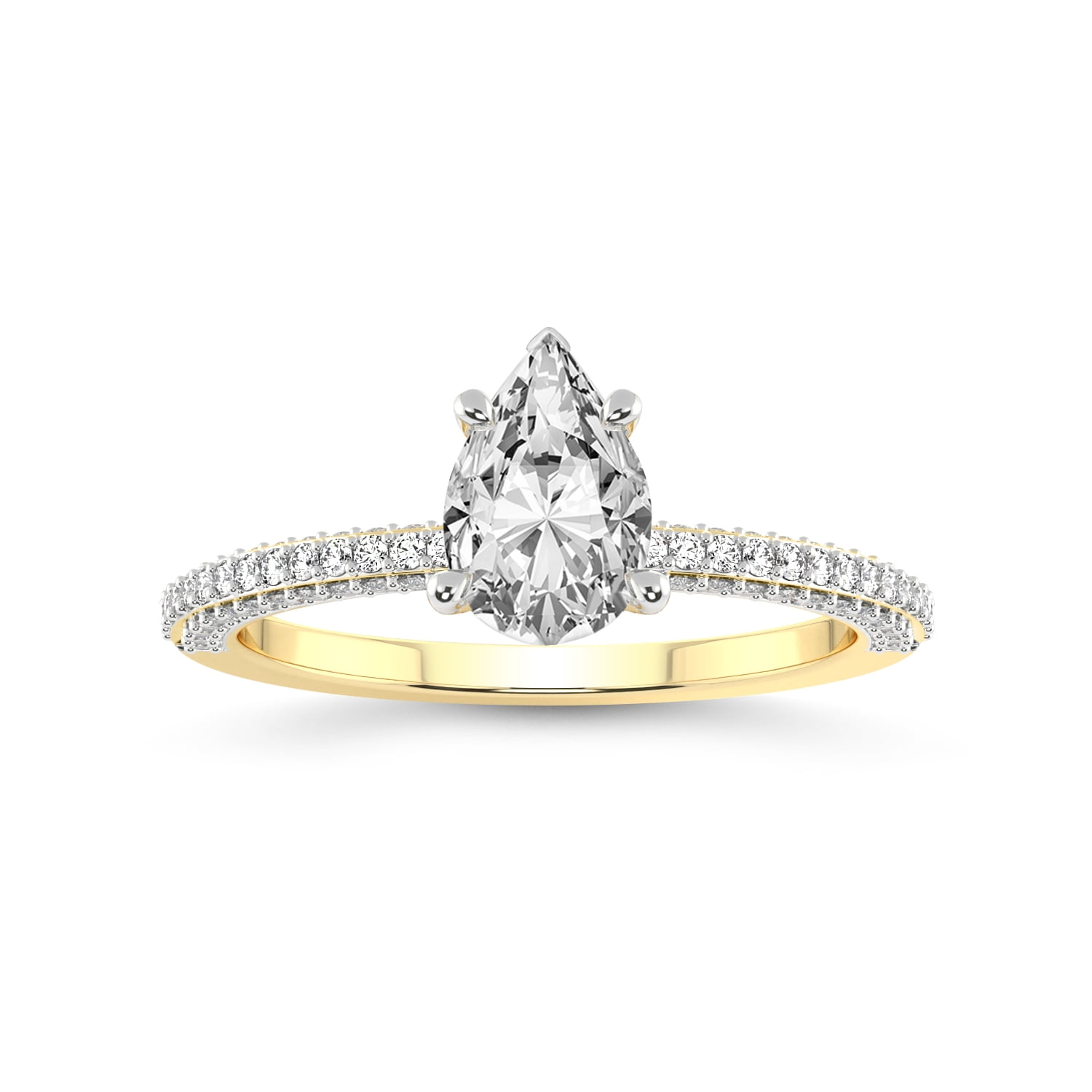 1 Carat IGI Certified Pear Shape Lab Grown Diamond Engagement Ring ...