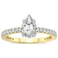 thumbnail image 1 of 1 Carat IGI Certified Pear Shape Lab Grown Diamond Engagement Ring | 14K Yellow Gold | Kylie Eternity Lab Diamond Ring | FG-VS1-VS2 Quality Friendly Diamonds, 1 of 5