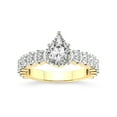 thumbnail image 1 of 1 Carat IGI Certified Pear Shape Lab Grown Diamond Engagement Ring | 14K Yellow Gold | Lillian Eternity Oval Shape Side Lab Diamond Ring | FG-VS1-VS2 Quality Friendly Diamonds, 1 of 5