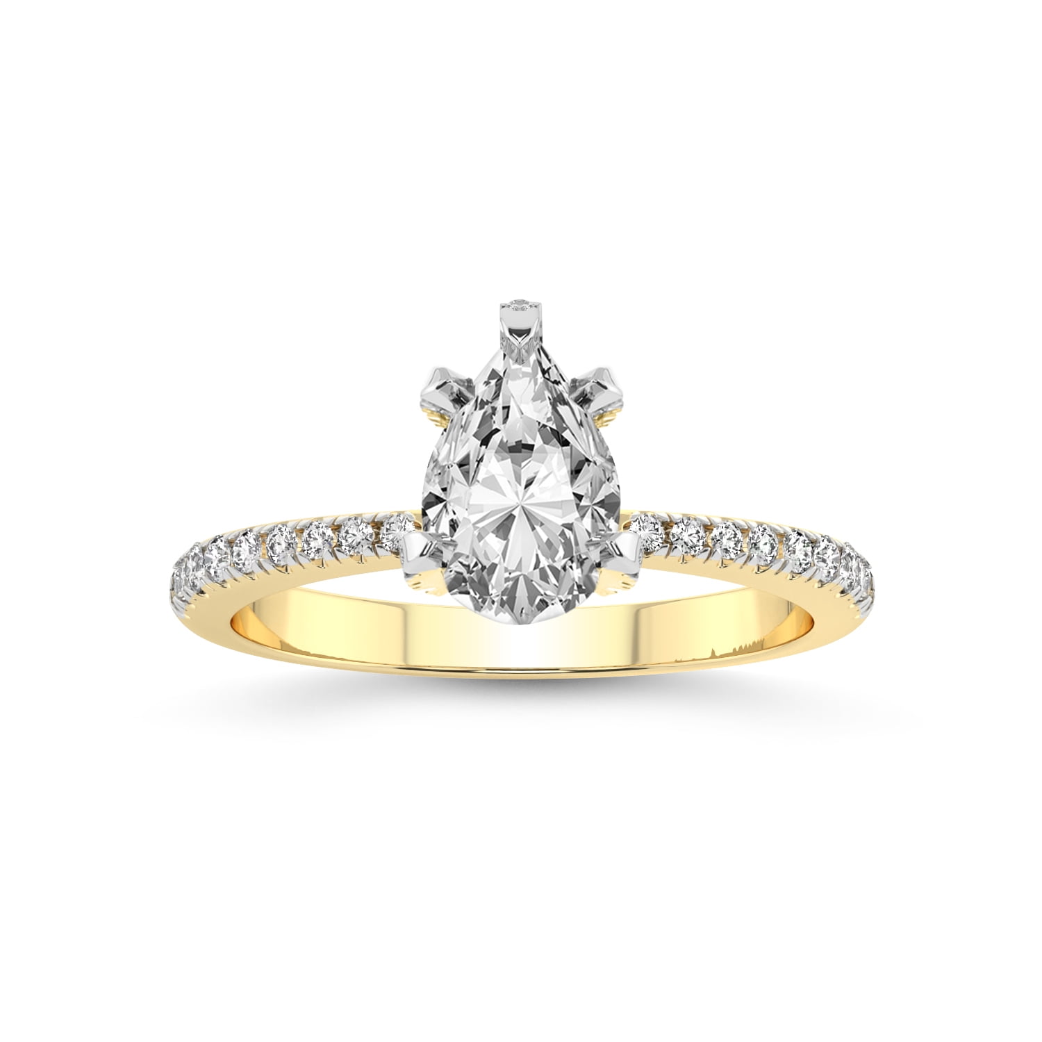 1 Carat IGI Certified Pear Shape Lab Grown Diamond Engagement Ring ...
