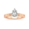 thumbnail image 1 of IGI Certified 1 Carat Pear Shape Lab Grown Diamond Engagement Ring | 14K Rose Gold | Ivory Vintage Solitaire Diamond Ring | FG-VS Quality Friendly Diamonds, 1 of 6