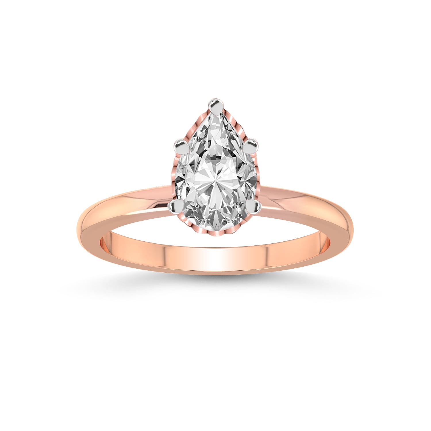 IGI Certified 1 Carat Pear Shape Lab Grown Diamond Engagement Ring ...