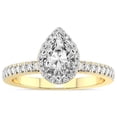 IGI Certified 1 Carat Pear Shape Lab Grown Diamond Engagement Ring ...