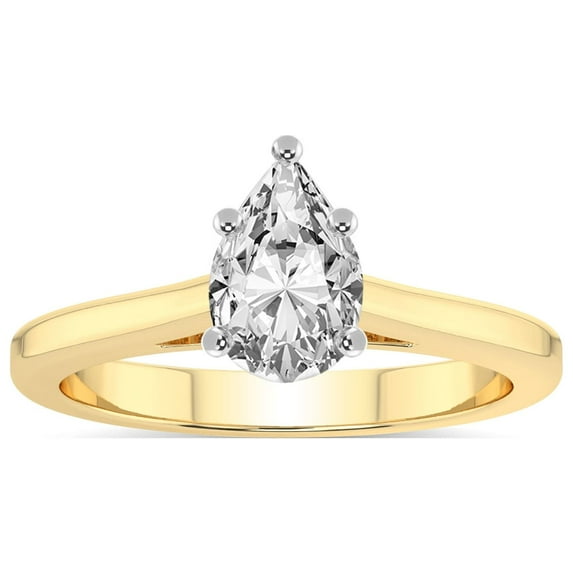IGI Certified 1 Carat Pear Shape Lab Grown Diamond Engagement Ring | 14K White Gold | Siran Secret Halo Lab Diamond Ring | FG-VS1-VS2 Quality Friendly Diamonds