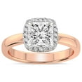 thumbnail image 1 of 1 Carat IGI Certified Princess Shape Lab Grown Diamond Engagement Ring | 14K Rose Gold |Anna Hidden Accents Halo Diamond Ring | FG-VS1-VS2 Quality Friendly Diamonds, 1 of 4