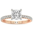 thumbnail image 1 of 1 Carat IGI Certified Princess Shape Lab Grown Diamond Engagement Ring | 14K Rose Gold | Claire Full Eternity Diamond Ring | FG-VS1-VS2 Quality Friendly Diamonds, 1 of 4