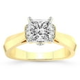 thumbnail image 1 of IGI Certified 1 Carat Princess Shape Lab Grown Diamond Engagement Ring | 14K White Gold | Delanie Side Cuff Lab Diamond Ring | FG-VS1-VS2 Quality Friendly Diamonds, 1 of 6