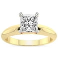 thumbnail image 1 of 1 Carat IGI Certified Princess Shape Lab Grown Diamond Engagement Ring | 14K Yellow Gold |Eloise Solitaire Knife Edge Diamond Ring | FG-VS1-VS2 Quality Friendly Diamonds, 1 of 4