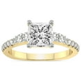 thumbnail image 1 of IGI Certified 1 Carat Princess Shape Lab Grown Diamond Engagement Ring | 14K White Gold |Geneva Side Stone Diamond Ring | FG-VS Quality Friendly Diamonds, 1 of 6