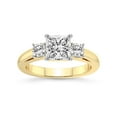 thumbnail image 1 of 1 Carat IGI Certified Princess Shape Lab Grown Diamond Engagement Ring | 14K Yellow Gold |Jia Secret Double Halo Eternity Diamond Ring | FG-VS1-VS2 Quality Friendly Diamonds, 1 of 5