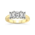 thumbnail image 1 of IGI Certified 1 Carat Princess Shape Lab Grown Diamond Engagement Ring | 14K White Gold | Lauren Three stone Emerald Shape Side Lab Diamond Ring | FG-VS1-VS2 Quality Friendly Diamonds, 1 of 6
