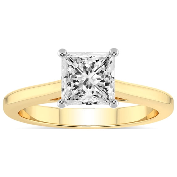 IGI Certified 1 Carat Princess Shape Lab Grown Diamond Engagement Ring | 14K White Gold | Siran Secret Halo Lab Diamond Ring | FG-VS1-VS2 Quality Friendly Diamonds