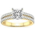 thumbnail image 1 of 1 Carat IGI Certified Princess Shape Lab Grown Diamond Engagement Ring | 14K Yellow Gold |Tosca Secret Halo Double Band Diamond Ring | FG-VS1-VS2 Quality Friendly Diamonds, 1 of 4