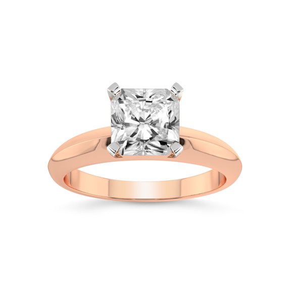 1 Carat IGI Certified Radiant Shape Lab Grown Diamond Engagement Ring | 14K Rose Gold |Eloise Solitaire Knife Edge Lab Diamond Ring | FG-VS1-VS2 Quality Friendly Diamonds