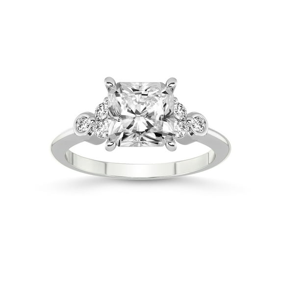 1 Carat IGI Certified Radiant Shape Lab Grown Diamond Engagement Ring | 14K White Gold |Amore Side Stone Lab Diamond Ring | FG-VS1-VS2 Quality Friendly Diamonds
