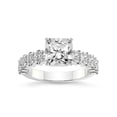 thumbnail image 1 of 1 Carat IGI Certified Radiant Shape Lab Grown Diamond Engagement Ring | 14K White Gold | Danica Side Oval Diamond Eternity Lab Diamond Ring | FG-VS1-VS2 Quality Friendly Diamonds, 1 of 5