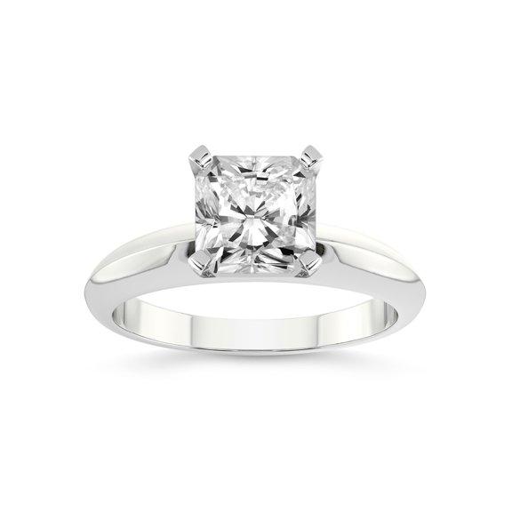 1 Carat IGI Certified Radiant Shape Lab Grown Diamond Engagement Ring | 14K White Gold |Eloise Solitaire Knife Edge Lab Diamond Ring | FG-VS1-VS2 Quality Friendly Diamonds