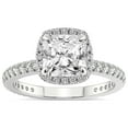 thumbnail image 1 of 1 Carat IGI Certified Radiant Shape Lab Grown Diamond Engagement Ring | 14K White Gold |Klarissa Halo Diamond Eternity Lab Diamond Ring | FG-VS1-VS2 Quality Friendly Diamonds, 1 of 5