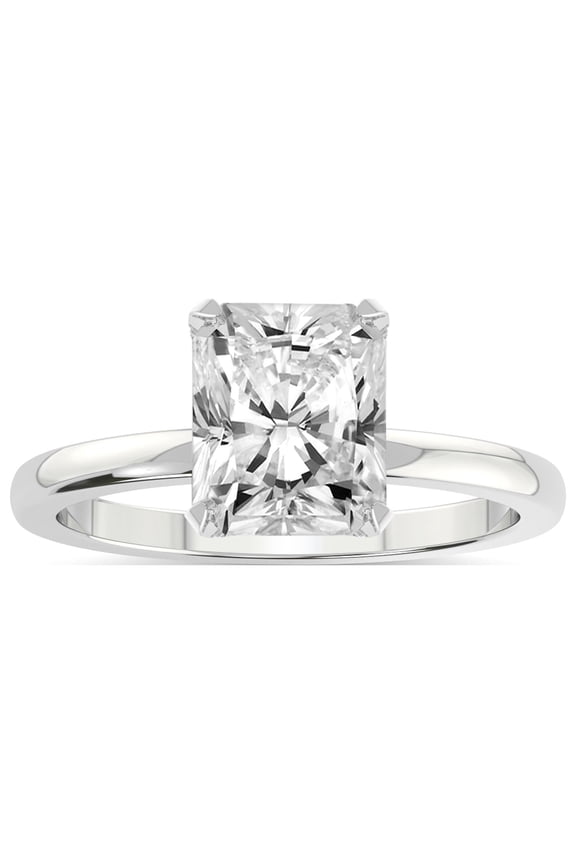IGI Certified 1 Carat Radiant Shape Lab Grown Diamond Engagement Ring | 14K White Gold |Lyla Hidden Accents SolitaireLab Diamond Ring | FG-VS1-VS2 Quality Friendly Diamonds