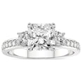 thumbnail image 1 of 1 Carat IGI Certified Radiant Shape Lab Grown Diamond Engagement Ring | 14K White Gold | Trilogy Three Stone Lab Diamond Ring | FG-VS1-VS2 Quality Friendly Diamonds, 1 of 1