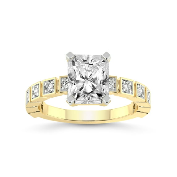1 Carat IGI Certified Radiant Shape Lab Grown Diamond Engagement Ring | 14K Yellow Gold | Cheryl Side Stone Lab Diamond Ring | FG-VS1-VS2 Quality Friendly Diamonds