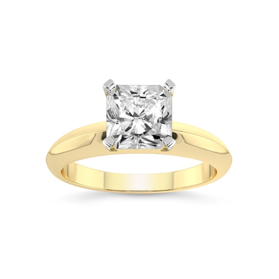 1 Carat IGI Certified Radiant Shape Lab Grown Diamond Engagement Ring | 14K Yellow Gold |Eloise Solitaire Knife Edge Lab Diamond Ring | FG-VS1-VS2 Quality Friendly Diamonds