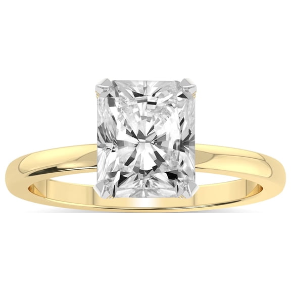 IGI Certified 1 Carat Radiant Shape Lab Grown Diamond Engagement Ring | 14K White Gold |Lyla Hidden Accents SolitaireLab Diamond Ring | FG-VS1-VS2 Quality Friendly Diamonds