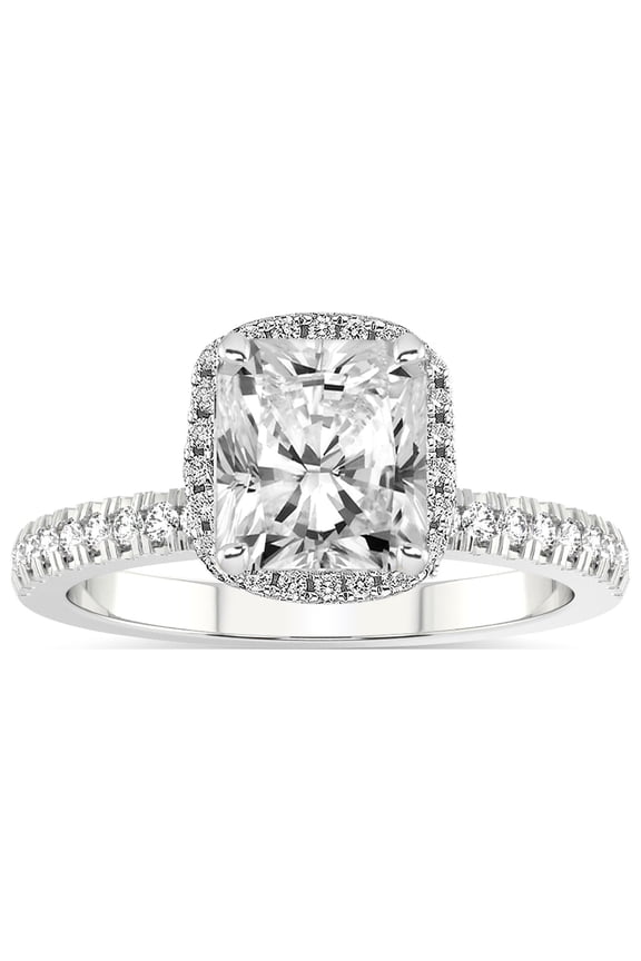 IGI Certified 1 Carat Radiant Shape Lab Grown Diamond Engagement Ring | 14K White Gold |Elle Classic Halo Diamond Ring | FG-VS1-VS2 Quality Friendly Diamonds