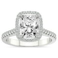 thumbnail image 1 of IGI Certified 1 Carat Radiant Shape Lab Grown Diamond Engagement Ring | 14K White Gold |Glowing Globe Halo Diamond Ring | FG-VS1-VS2 Quality Friendly Diamonds, 1 of 5