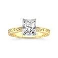 thumbnail image 1 of IGI Certified 1 Carat Radiant Shape Lab Grown Diamond Engagement Ring | 14K Yellow Gold | Ivory Vintage Solitaire Diamond Ring | FG-VS Quality Friendly Diamonds, 1 of 6